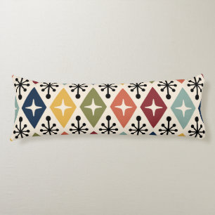 Mid Century Modern Retro Starburst Pattern Body Cushion