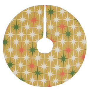 Mid Century Modern Retro Starburst Pattern  Brushed Polyester Tree Skirt