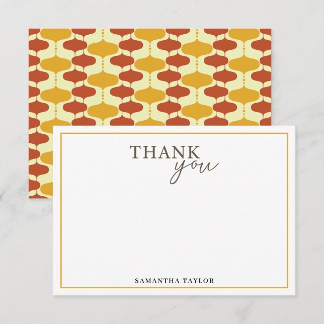 Mid-Century Modern Retro Thank You Card – 1950s  (Front/Back)