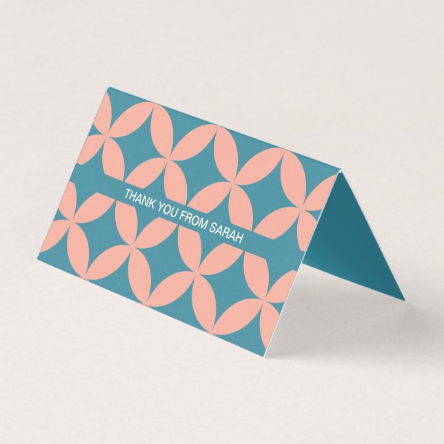 Mid-Century Modern Retro Tiny Thank You Note Cards (Front)
