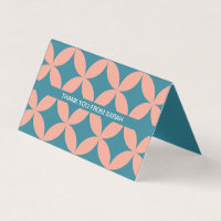 Mid-Century Modern Retro Tiny Thank You Note Cards