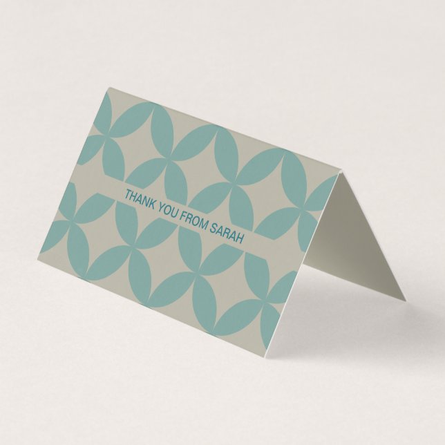 Mid-Century Modern Retro Tiny Thank You Note Cards (Front)