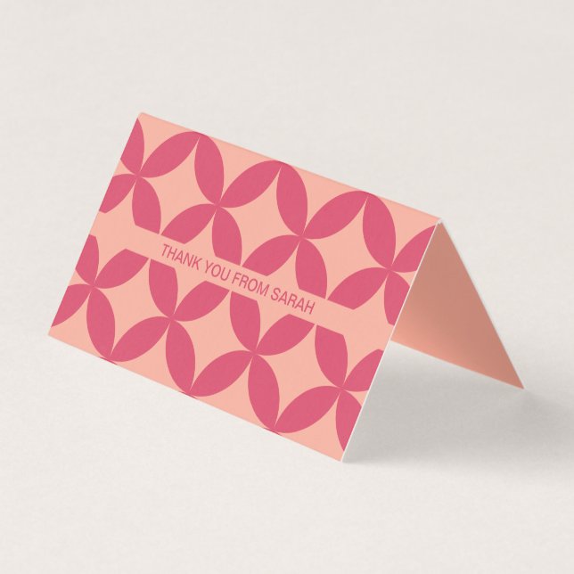 Mid-Century Modern Retro Tiny Thank You Note Cards (Front)