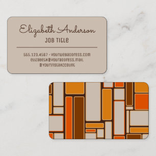Mid Century Modern Retro Vintage 70s Colours Business Card