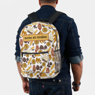 mid century modern retro Vintage Mediaeval history Printed Backpack