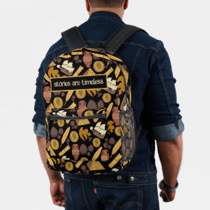 mid century modern retro Vintage Mediaeval history Printed Backpack