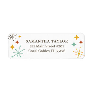 Mid Century Modern Return Address Label