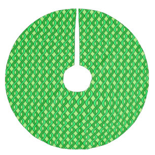 Mid-Century Modern Ribbons, shades of green Brushed Polyester Tree Skirt