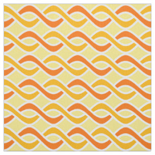 Mid-Century Modern Ribbons, yellow and orange Fabric