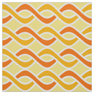 Mid-Century Modern Ribbons, yellow and orange Fabric