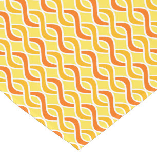 Mid-Century Modern Ribbons, yellow and orange Short Table Runner