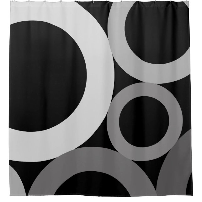 Mid Century Modern Rings Shower Curtain (Front)