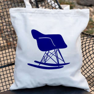 Mid Century Modern Rocker Chair Tote Bag, Navy
