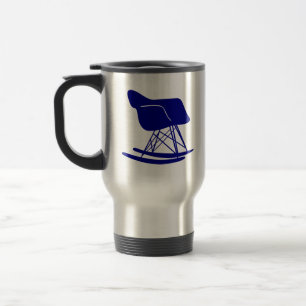 Mid Century Modern Rocker Chair Travel Mug, Navy Travel Mug