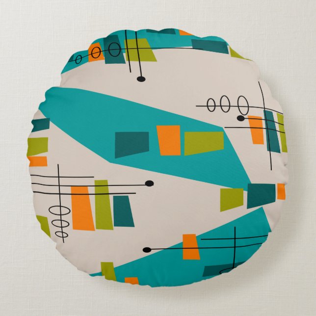 Mid-Century Modern Round Pillow Inspired #80 (Front)