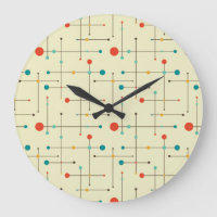 Mid-Century Modern Round Wall Clock, Eames Pattern