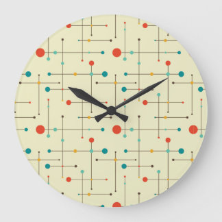 Mid-Century Modern Round Wall Clock, Eames Pattern Large Clock