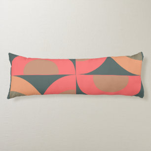 Mid-Century Modern Salmon and Olive    Body Cushion