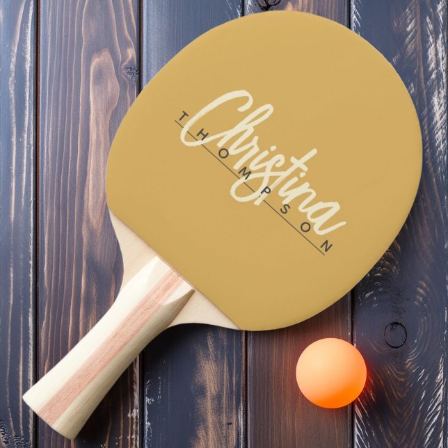 Mid-Century Modern Sand Sunrise Painted Name Ping Pong Paddle (Creator Uploaded)
