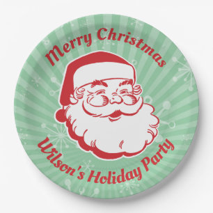 Mid-Century Modern Santa Paper Plate