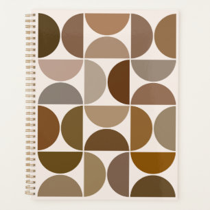Mid-Century Modern Semicircles Browns+Cream Planner