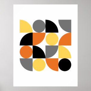 Mid-Century Modern Shapes Circles Poster