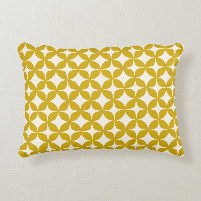 Mid Century Modern Shapes in Mustard Yellow Decorative Cushion (Front)