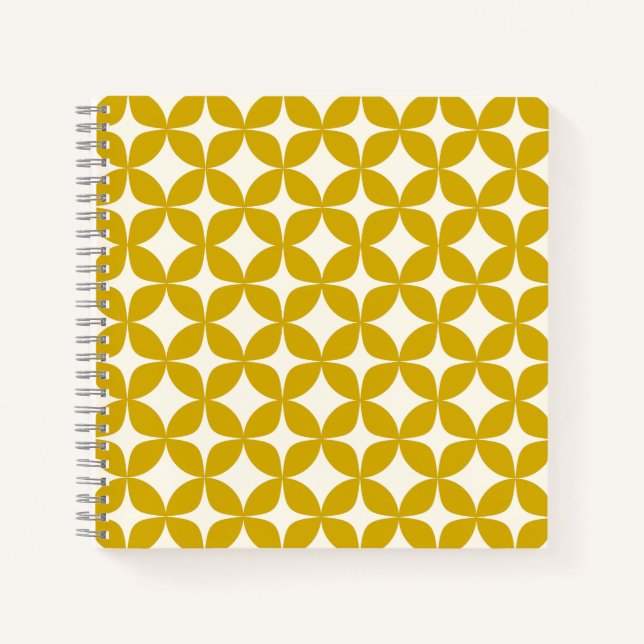 Mid Century Modern Shapes in Mustard Yellow Notebook (Front)