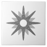 Mid-Century Modern Single Silver Starburst | Large Tile<br><div class="desc">Mid-century modern inspired design featuring a single vintage retro silver starburst on a white background. Simple, clean modern design. Create your own custom tile by uploading a new image, or use the "message" button to contact the designer for help. To create your own design: 1. Select personalise this template. 2....</div>