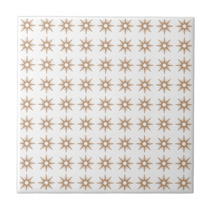 Mid-Century Modern Small Pink Star Pattern Tile