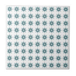 Mid-Century Modern Small Turquoise Star Pattern Tile<br><div class="desc">Mid-century modern inspired design featuring vintage pattern of small retro turquoise starbursts on a white background. Simple, clean modern seamless design. Create your own custom pattern by uploading a new image, or use the "message" button to contact the designer for help. To create your own patterned design: 1. Select personalise...</div>