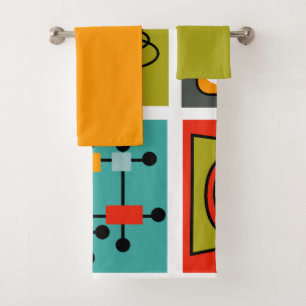 Mid-Century Modern Smorgasbord Bath Towel Set