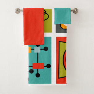 Mid-Century Modern Smorgasbord Bath Towel Set