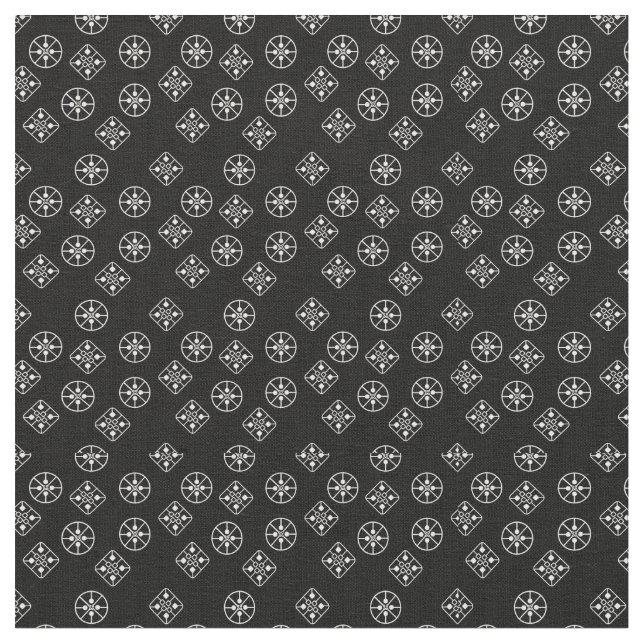 Mid-Century Modern Snowflakes  Fabric (Close Up)