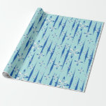 Mid century modern snowflakes in light blue  wrapping paper<br><div class="desc">Have a Mid Century holiday style wrapping paper. This original vintage design by Danny's Remake Remodel is going to make your holidays feel cosy and warm. Original design by Danny's Remake Remodel©.
Or look for dannysremakeremodel.</div>