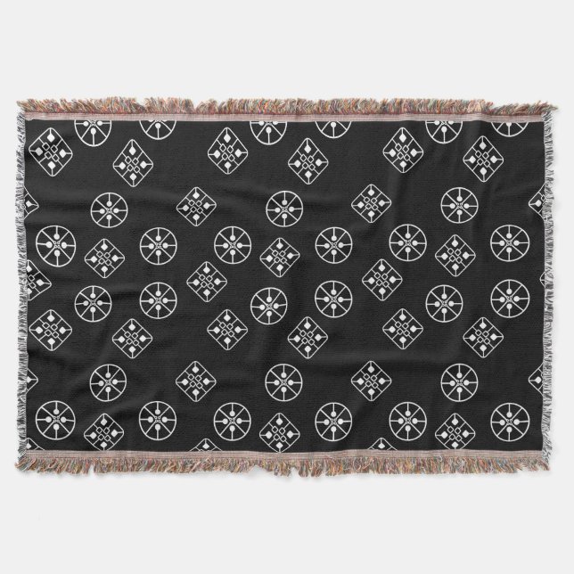 Mid-Century Modern Snowflakes  Throw Blanket (Front)