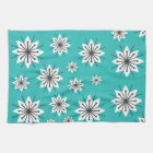 Mid Century Modern Snowflakes Turquoise