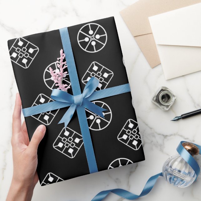 Mid-Century Modern Snowflakes  Wrapping Paper (Gifting)