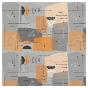Mid-Century Modern Space Age Abstract  Fabric
