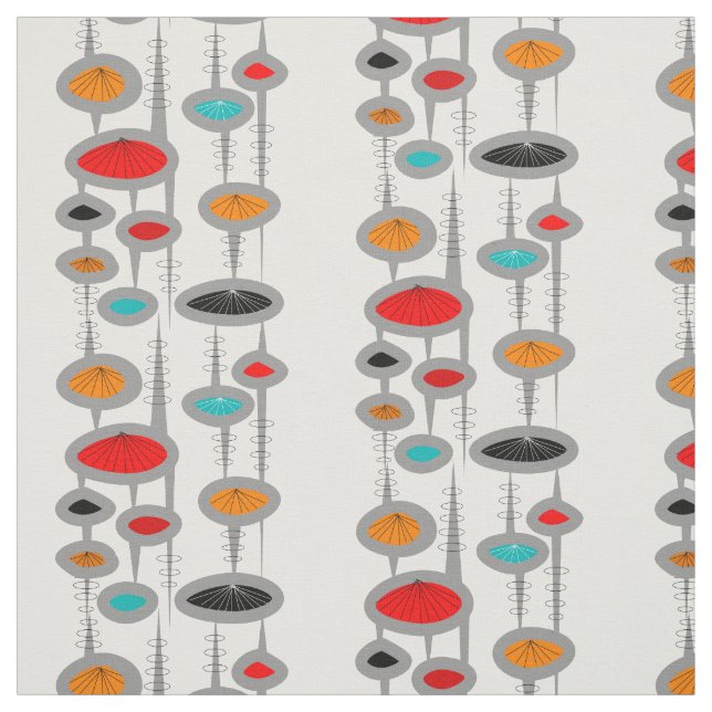 Mid-Century Modern Space Age Ovals Fabric (Swatch)