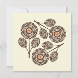 Mid-Century Modern Spiral Floral Note Card