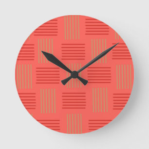 Mid-Century Modern Spring/Summer Weave  Round Clock