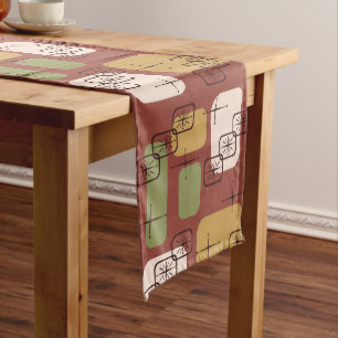 Mid Century Modern Sputnik Multicolored 2 Short Table Runner