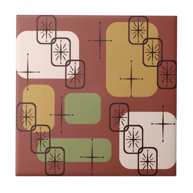 Mid Century Modern Sputnik Multicolored 2 Tile (Front)