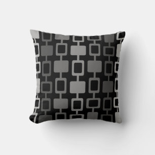 Mid Century Modern Square Columns Black Grey Cushion