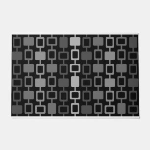 Mid Century Modern Square Columns Black Grey Doormat