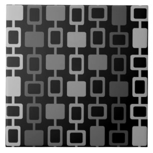 Mid Century Modern Square Columns Black Grey Tile