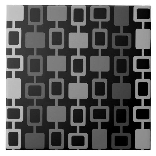 Mid Century Modern Square Columns Black Grey Tile (Front)