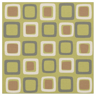 Mid Century Modern Squares Chartreuse Fabric