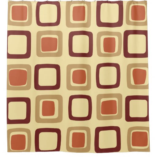Image of Mid Century Modern Squares Shower Curtain